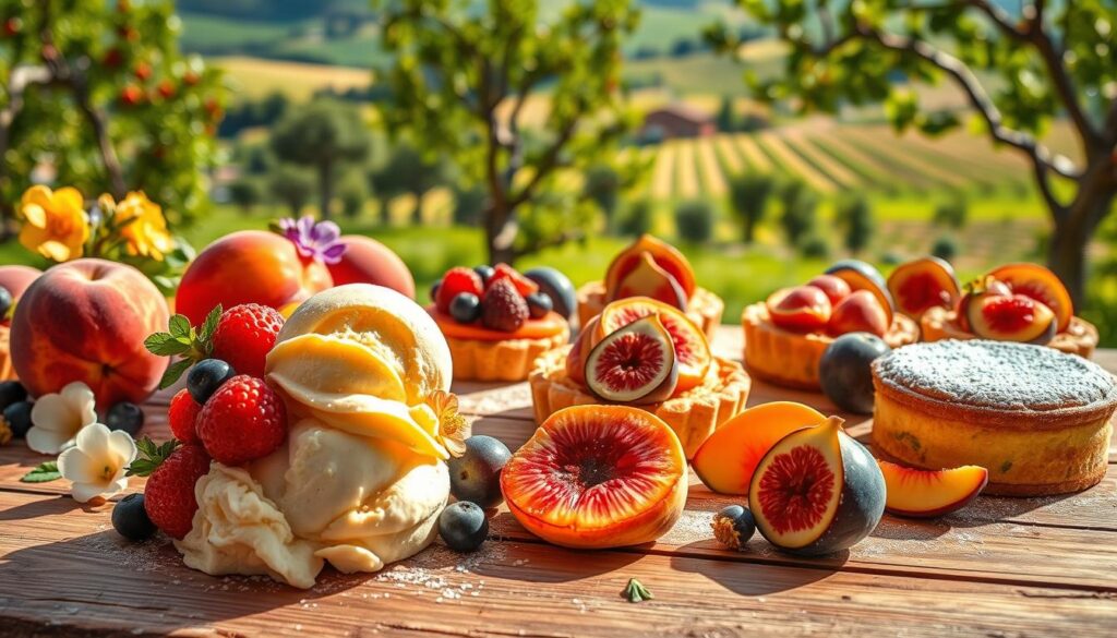 Seasonal Fruit Desserts and Gelato