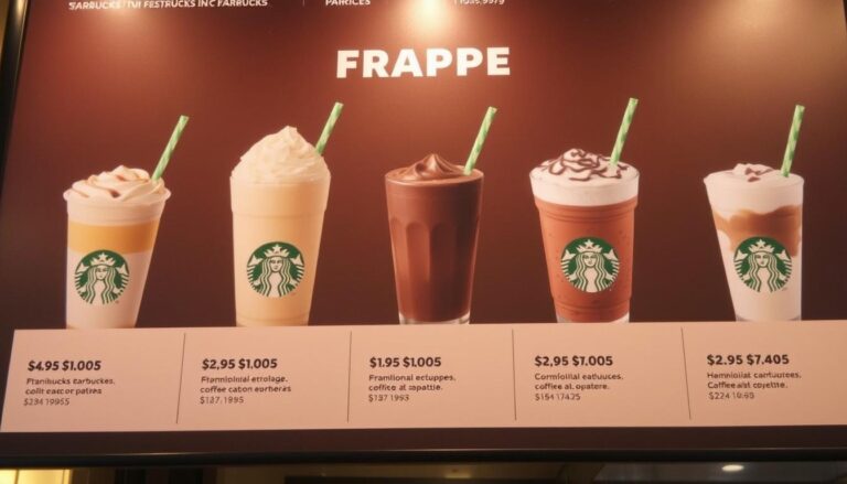 starbucks frappe menu price
