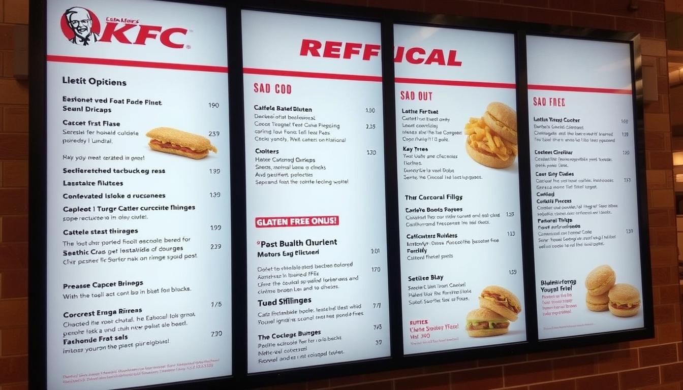 KFC Gluten Free Menu
